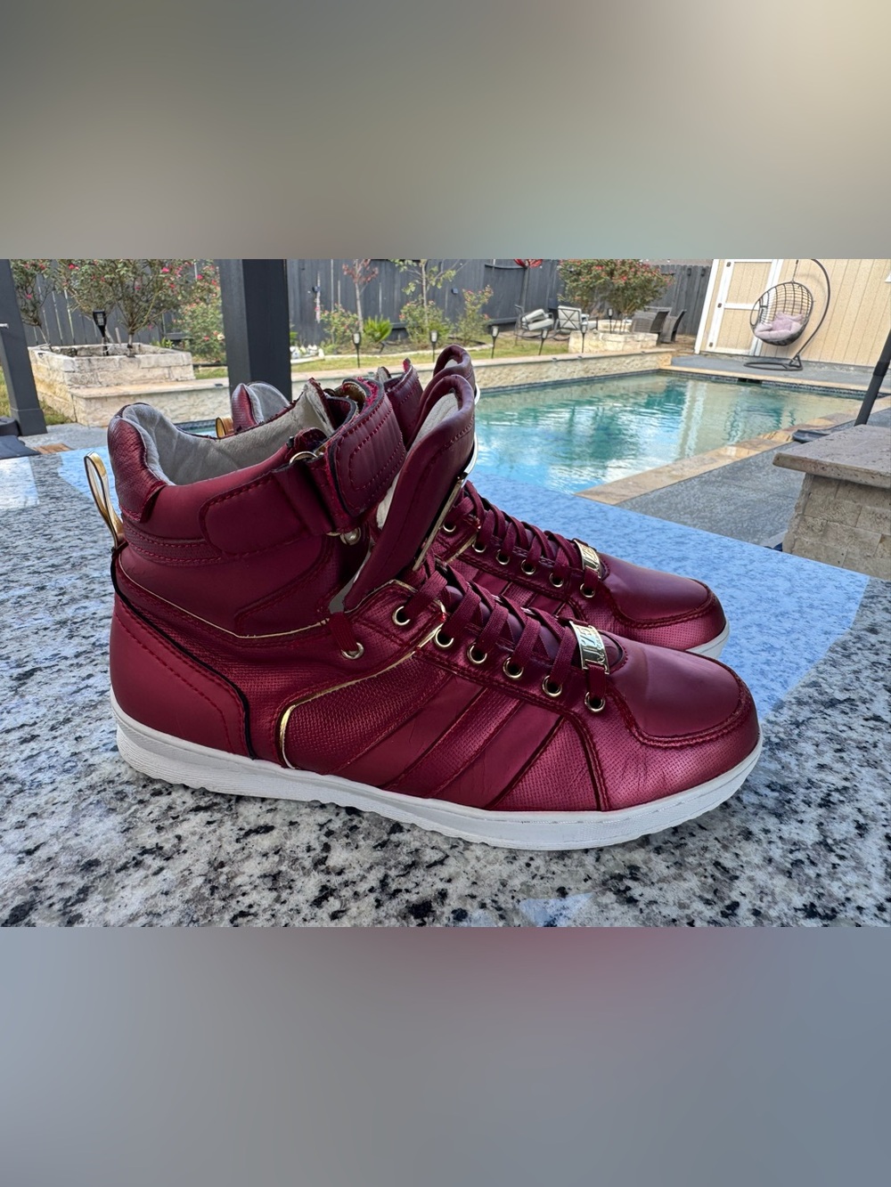 Women’s High-Top Sneakers in Burgundy - Premium Street Style